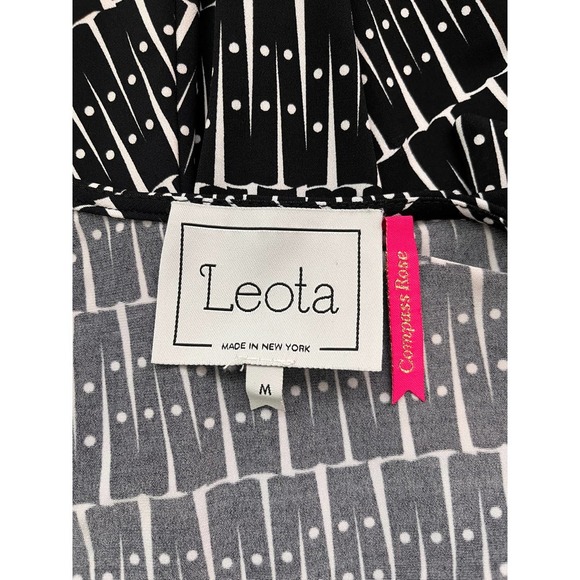 Leota Faux Wrap Dress - Black & White - Medium - Picture 5 of 5